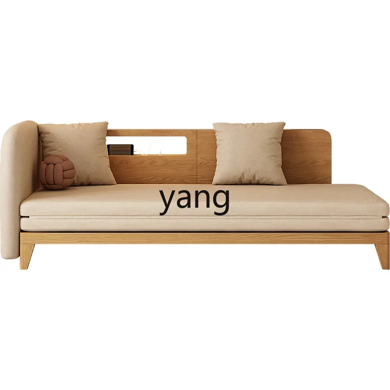 cx wabi-sandy wind solid wood multi-functional sofa bed folding dual-purpose living room fabric sofa