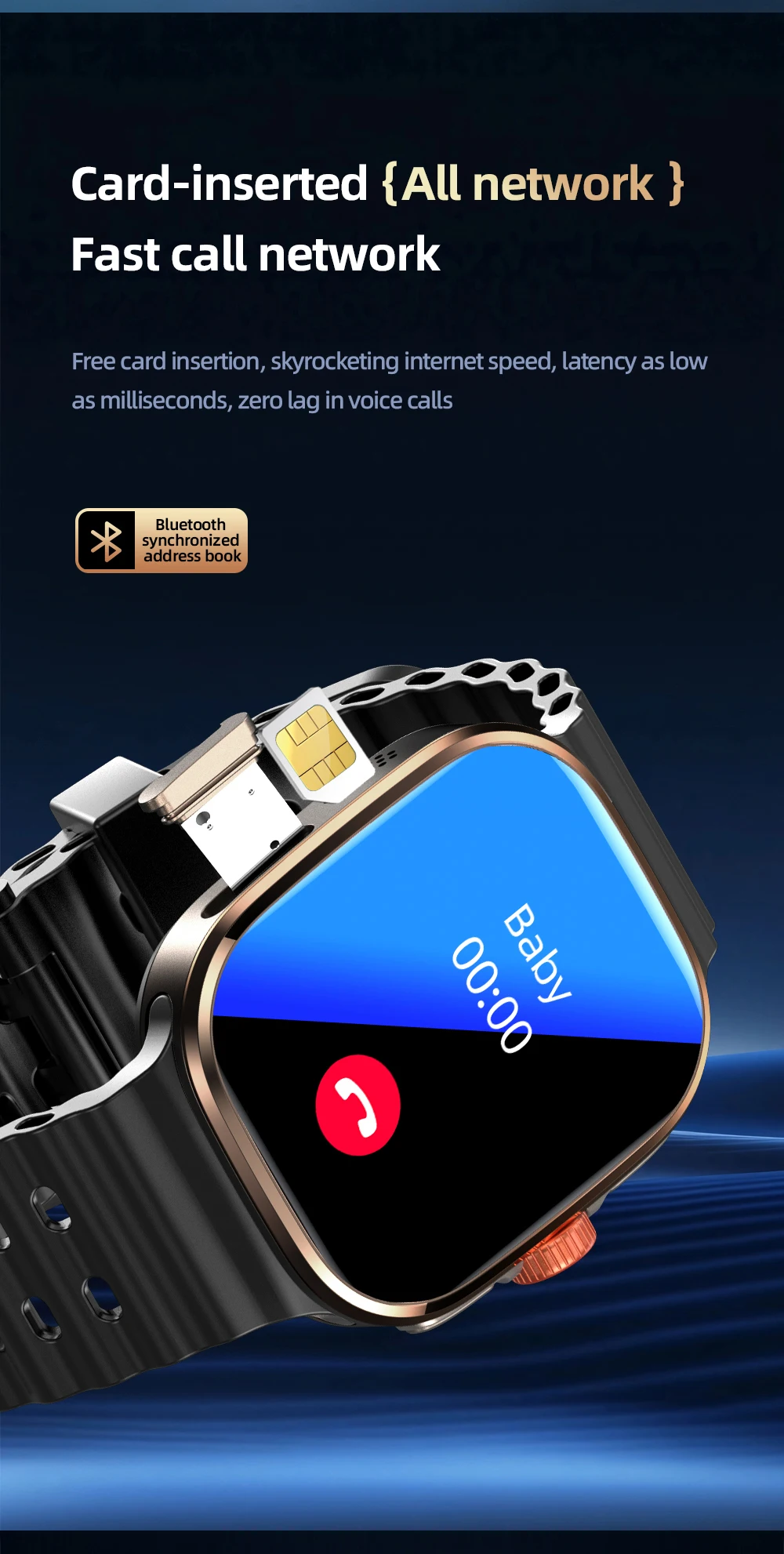 Original M99 Android Smart Watch 2.4inch Amoled 5G LTE Smartwatch With 900W Rotary Camera GPS WIFI Sim Card Slot NFC App Store