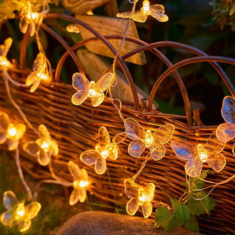 2026 Indoor Schmetterlings-Lichterkette 40 LEDs Feenhafte Nachtlampe Raumgirlande Vorhang Mädchen Geburtstag Hochzeit Party Dekorationsbeleuchtung – Detail 7