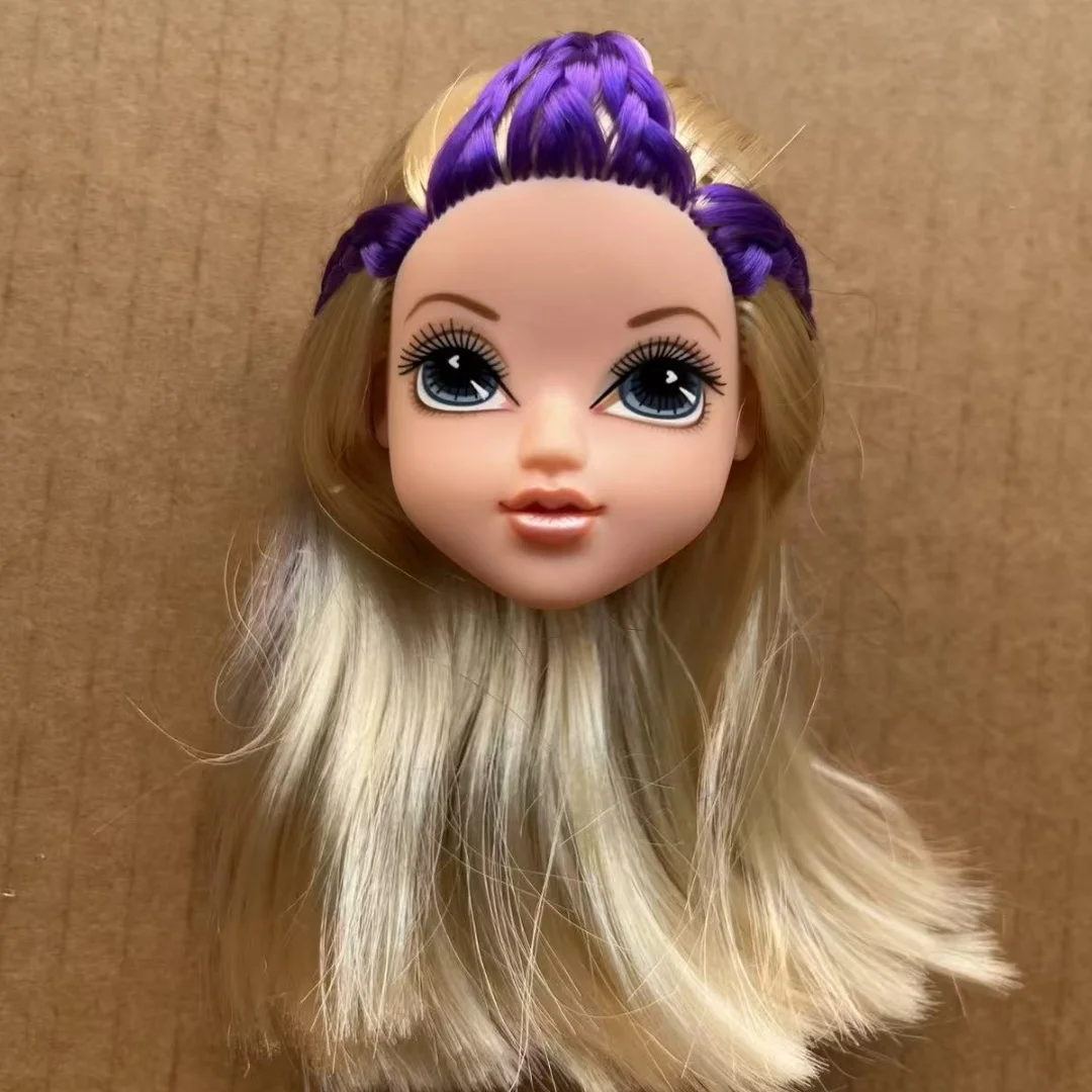 Big Eyes Doll Heads Set DIY Dressing Accessories Gold Red Brown Hair Figures Collectible Doll Head Toys for Creative Play