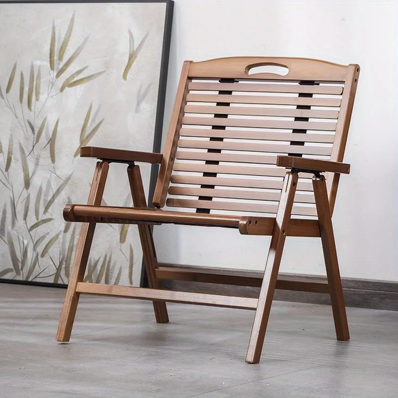 

Портативный складной стул со спинкой из твердой древесины — легкий и прочный стул для кемпинга и пляжа на открытом воздухе, эргономичное сиденье с решеткой