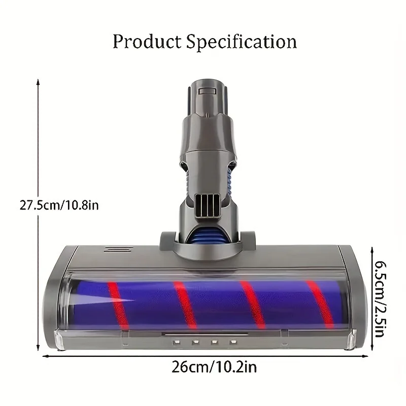 Szczotka elektryczna głowica do odkurzacza Dyson V6 DC58 DC59 DC61 DC62 DC74 szczotka do parkietu z miękkimi kółkami odpowiednia do podłóg twardych