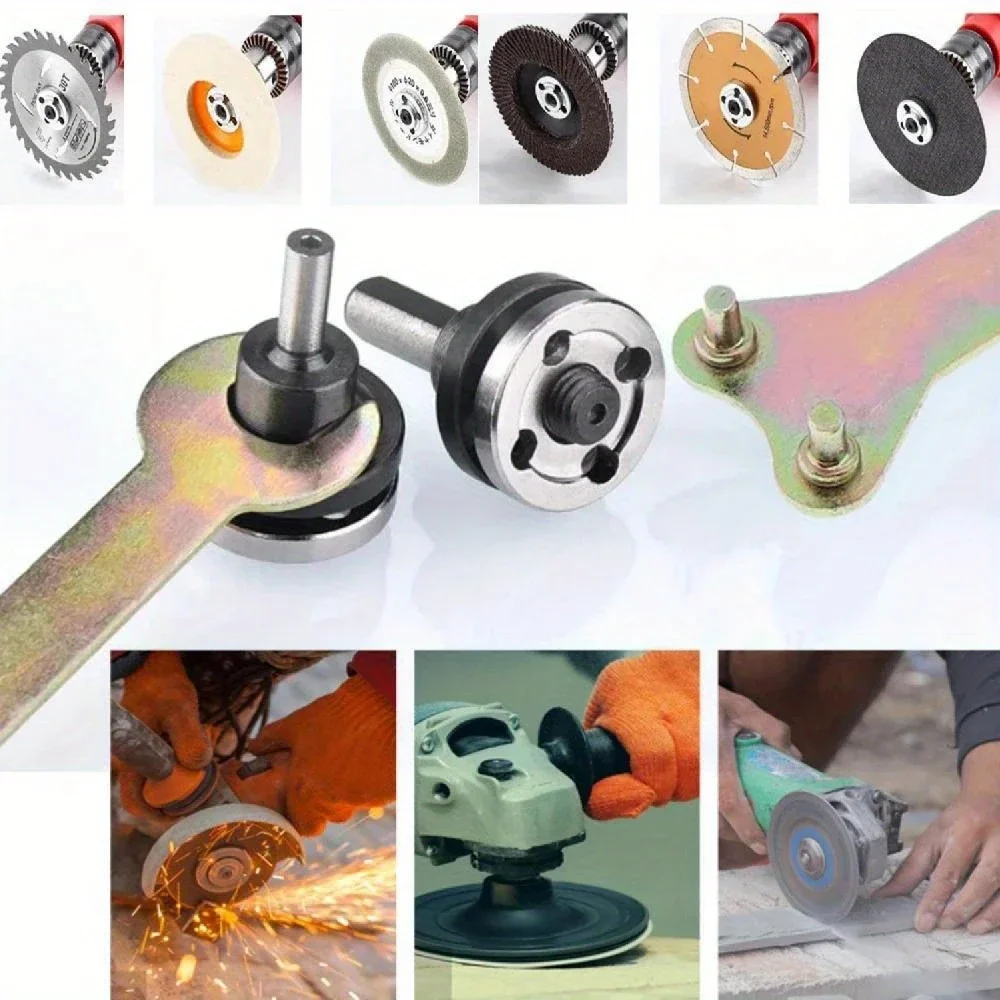 10Mm Electric Drill Angle Grinder Metal Connection Kit - Cutting Disc and Polishing Wheel Adapter