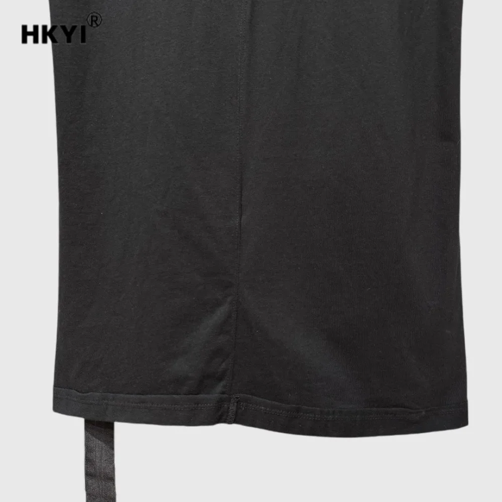 HKYI Men's Round Neck Letter Base Short Sleeve Comfortable and Breathable Ribbon Top T-shirt Base Shirt tshirts