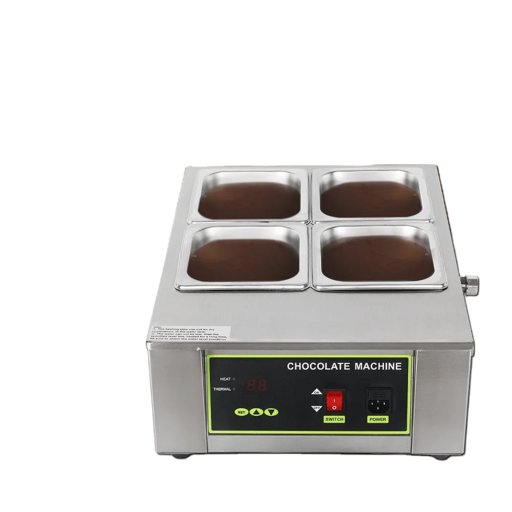 

China Factory Direct to Sale Stainless Steel Automatic 4 Pots 8KG Capacity Chocolate Tempering Melting Warming Machine 110V 220V