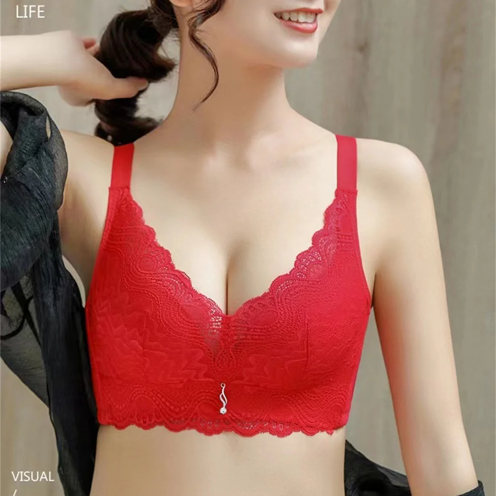 Sexy Lace Underwear Women's Rimless Push-up Traceless Breathable Comfortable Bra Which Is Convenient For You To Match Products