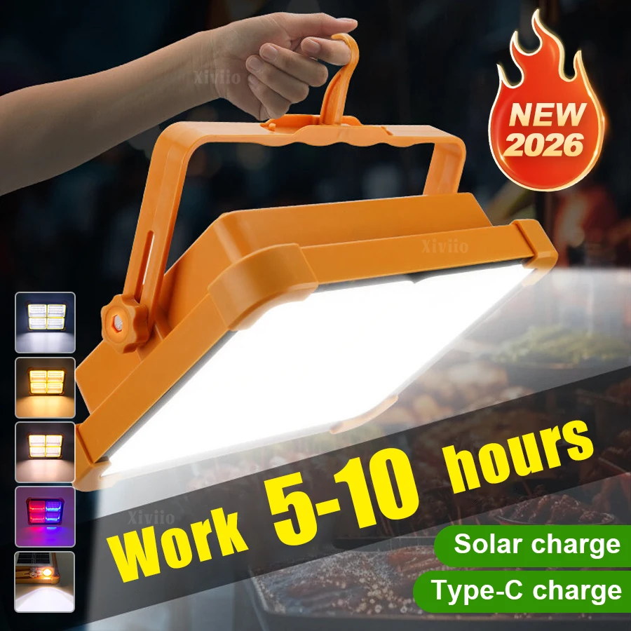 

Ультраяркий 336-светодиодный солнечный ручной фонарь с 6 режимами, перезаряжаемый, для поиска, кемпинга, приключений, работы, аварийный фонарь