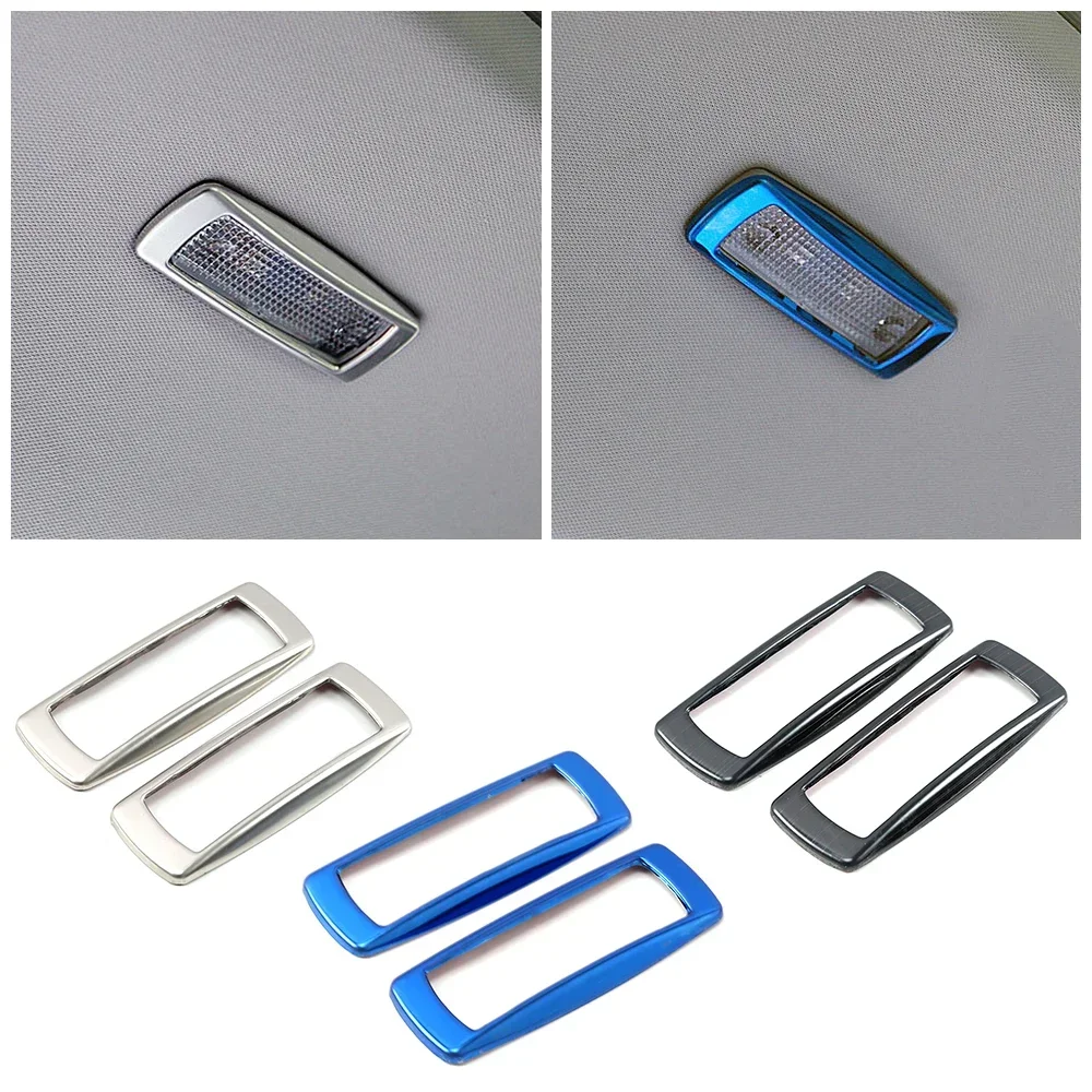 For Skoda Karoq 2017-2021 Front Rear Reading Light Lamp Cover Molding Trim Auto Accessories Stainless Steel Decoration Sticker