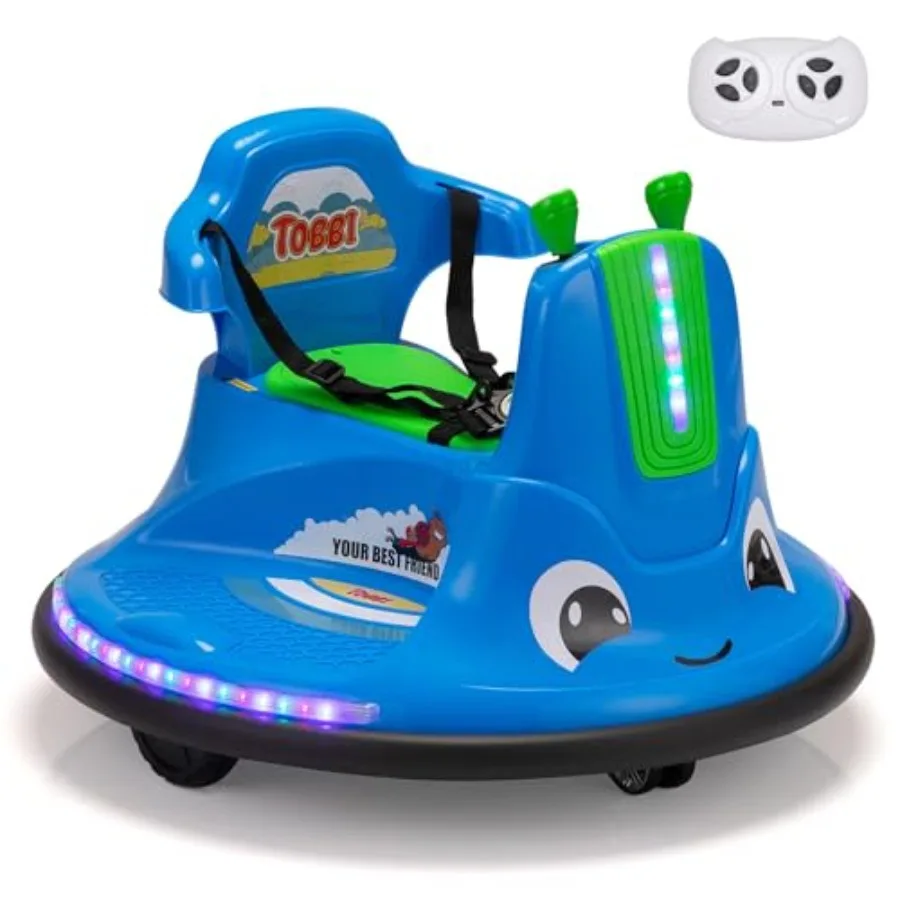 

Детский электромобиль-бампер 12В с пультом управления, забавными наклейками и функцией вращения на 360 градусов для малышей от 3 лет