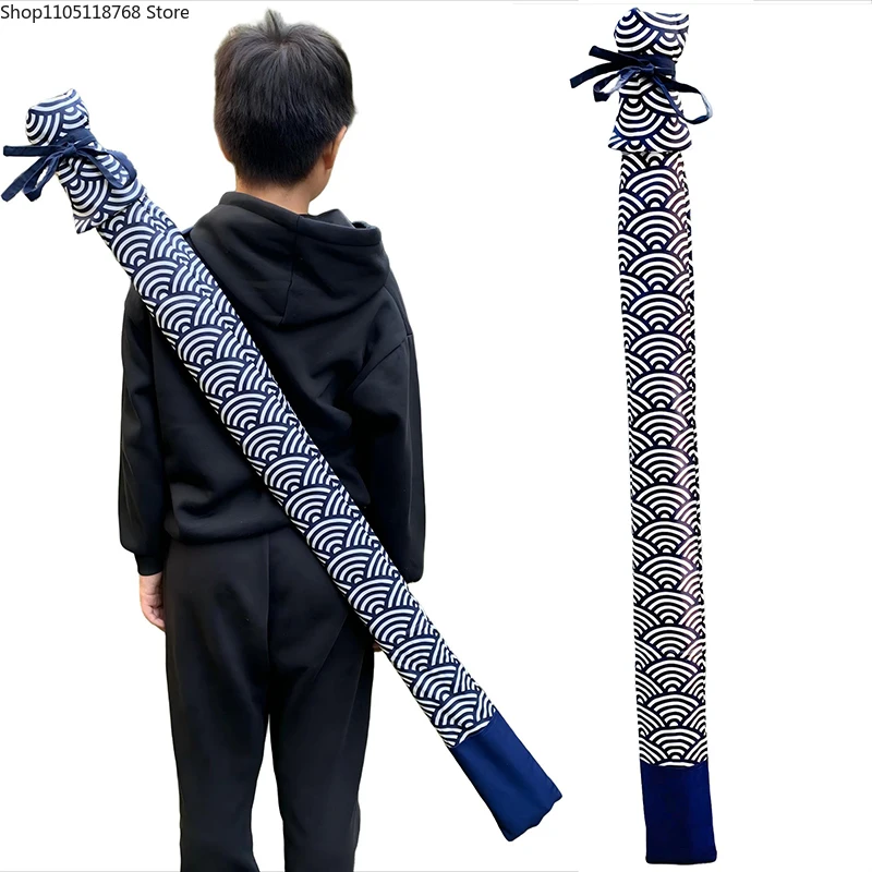 Kendo Sword Bag Bamboo Knife Bag Japanese Aikido Iaido Carry Bag With Strap Hold 2 Swords Cotten