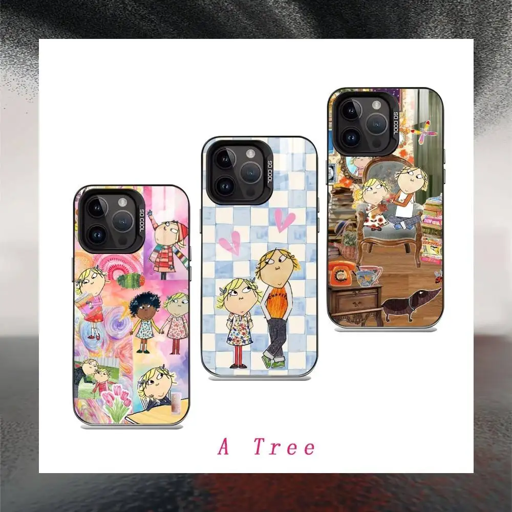

Cartoon C-Charlie and L-Laura Phone Case For iPhone 16,15,14,13,12,17,Pro,MAX Black Matte Shockproof Cover