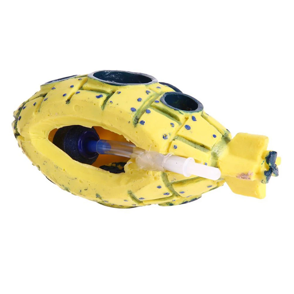 

Resin Submarine Fish Tank Decor Simulation Submarine Ornament Built-in Air Stone Line Connector Fresh Salt Water Suitable