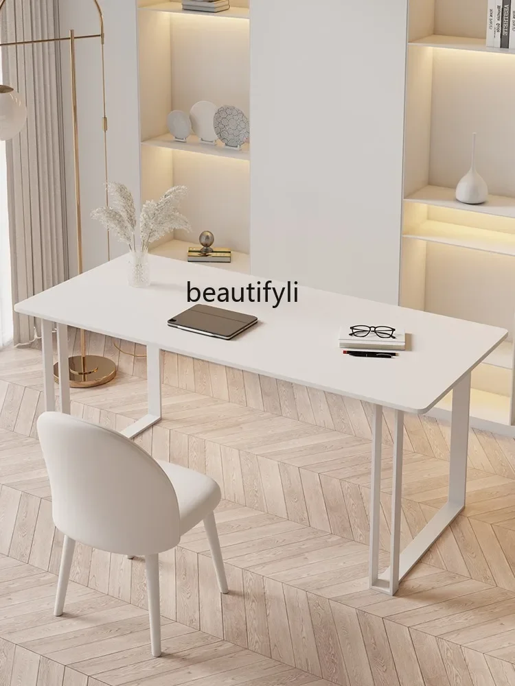 Cream Style Desk Study Stone Plate Workbench Home Computer Desk Student Desk