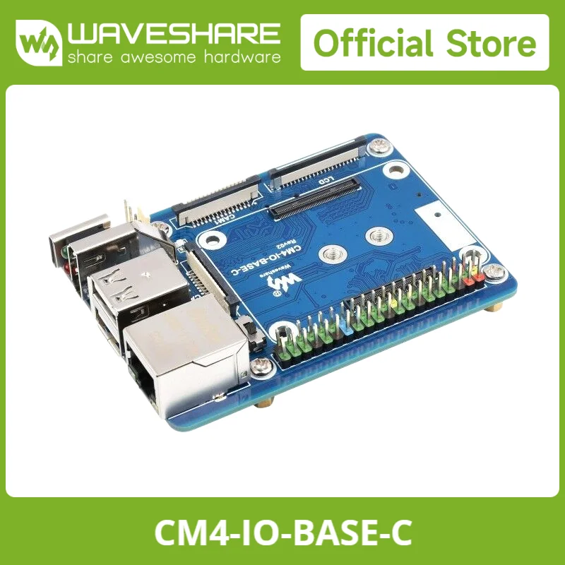 Waveshare Mini Base Board (C) Designed For Raspberry Pi Compute Module 4 Carrier Board, IO Board