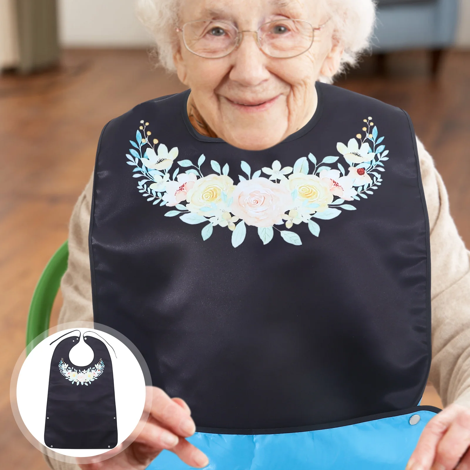 

Waterproof Dining Bib For Elderly Reusable Adult Bibs Washable Large Meal Protector For Seniors Disabled Patients Household