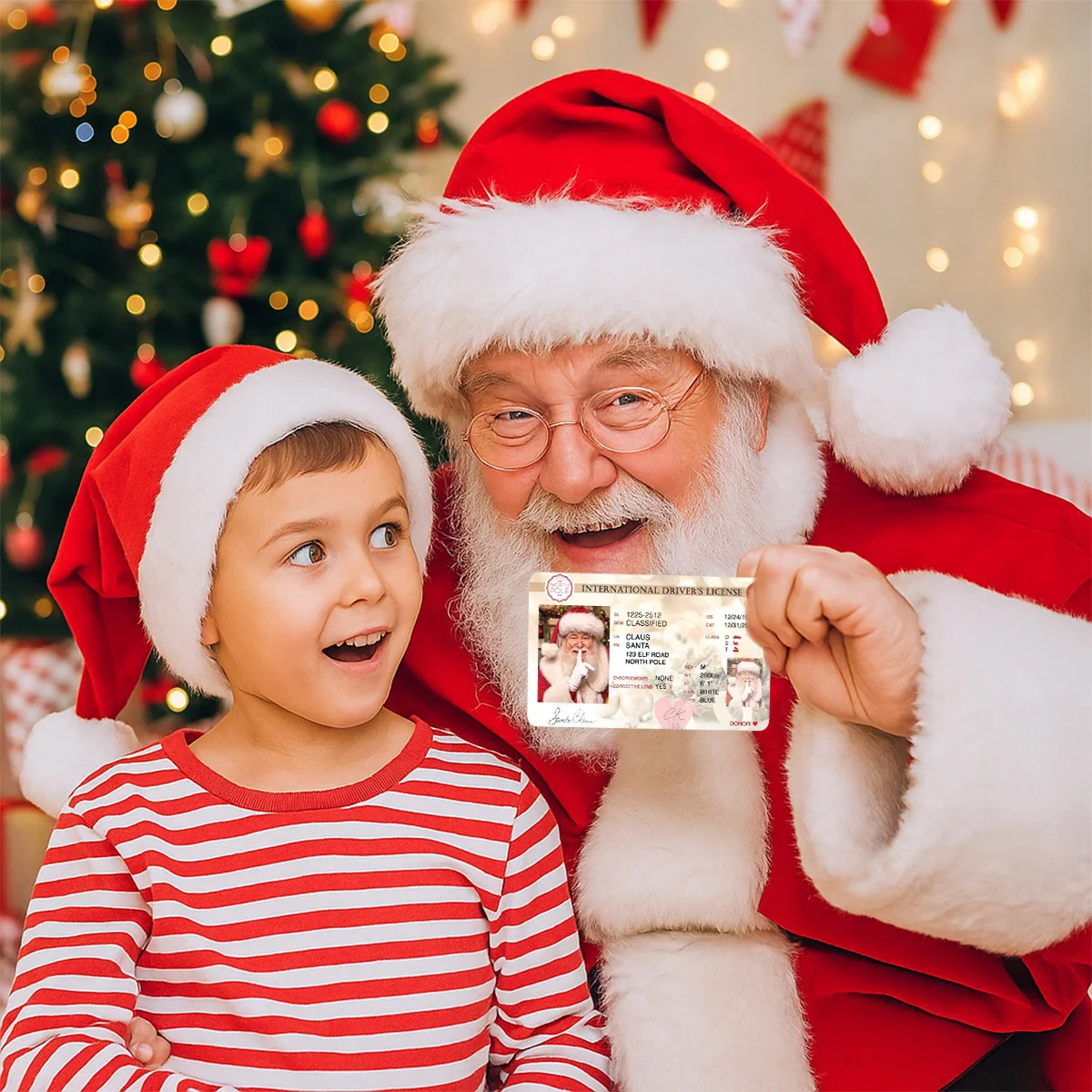 سانتا كلوز بطاقة رخصة القيادة عيد ميلاد سعيد ديكور للمنزل 2025 نافيداد ناتال عيد الميلاد عشية الاطفال الهدايا زخرفة السنة الجديدة 2026
