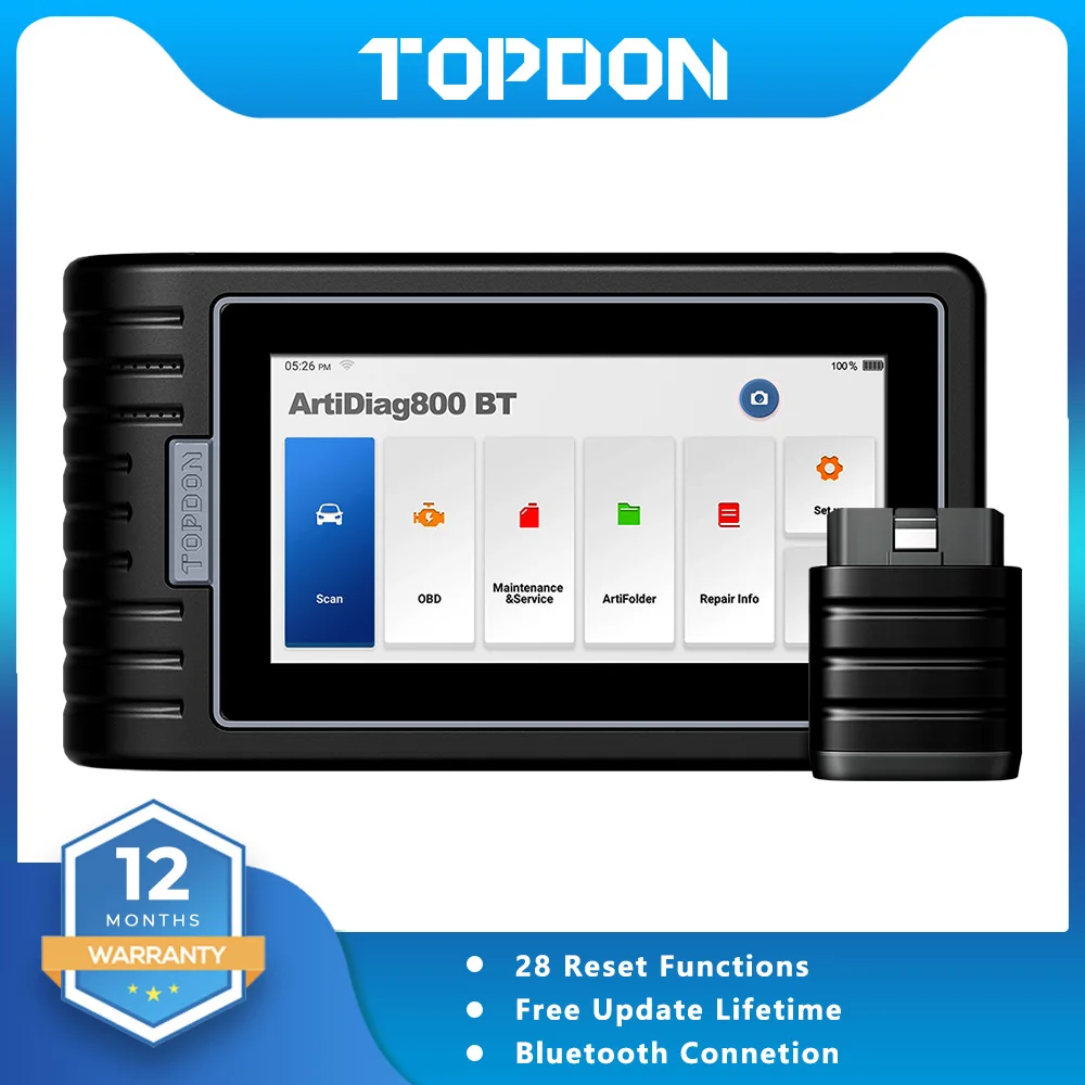 TOPDON Artidiag800 BT Automotive Car Diagnostic Tool Full System OBD2 Scanner Lifetime Free Update Scan Tool VCI Repair Tool