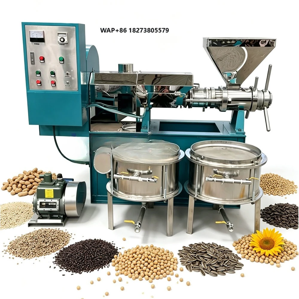 Automatic Screw Oil Press Machine Cold Hot Pressing Commercial Oil Expeller for Peanut Sunflower Rapeseed Sesame Soybean