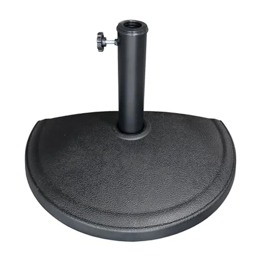 

Half Round 20 lb Patio Umbrella Base - Adjustable Umbrella Stand for Posts up to 1.9 in - Sun and Weather Resistant - Half Roun
