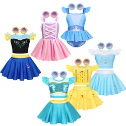 Vestido de princesa Elsa de Disney para niña, ropa de manga larga para niño, vestido de fiesta de cumpleaños de Elsa de Frozen, primavera y otoño
