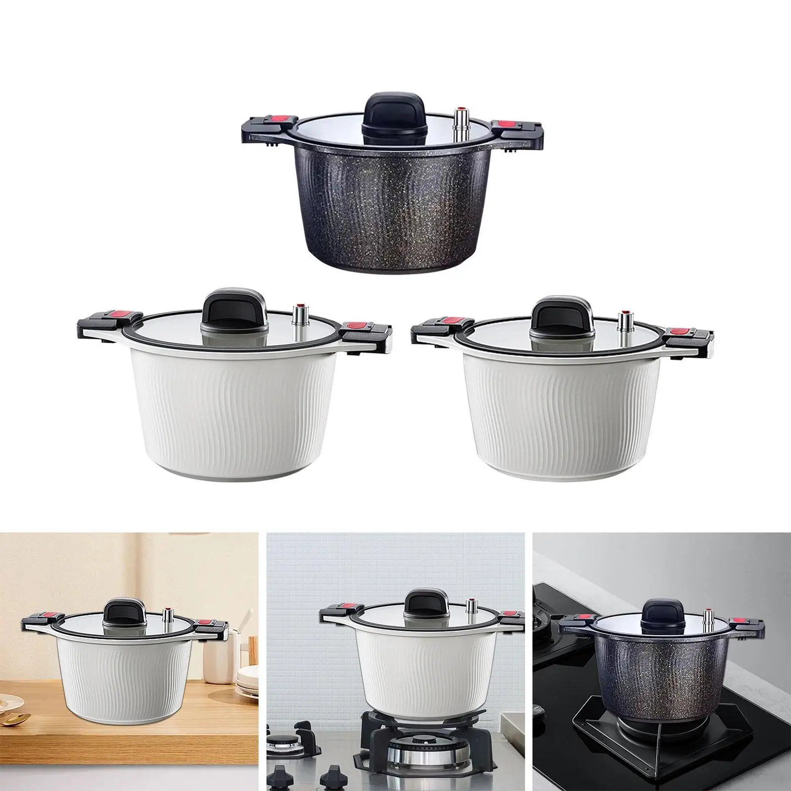 

Non-stick Soup Pot Cooking Pot Pottery Pot Portable Pressure Stew Pot Micro Pressure Pot for Camping Household Steaming