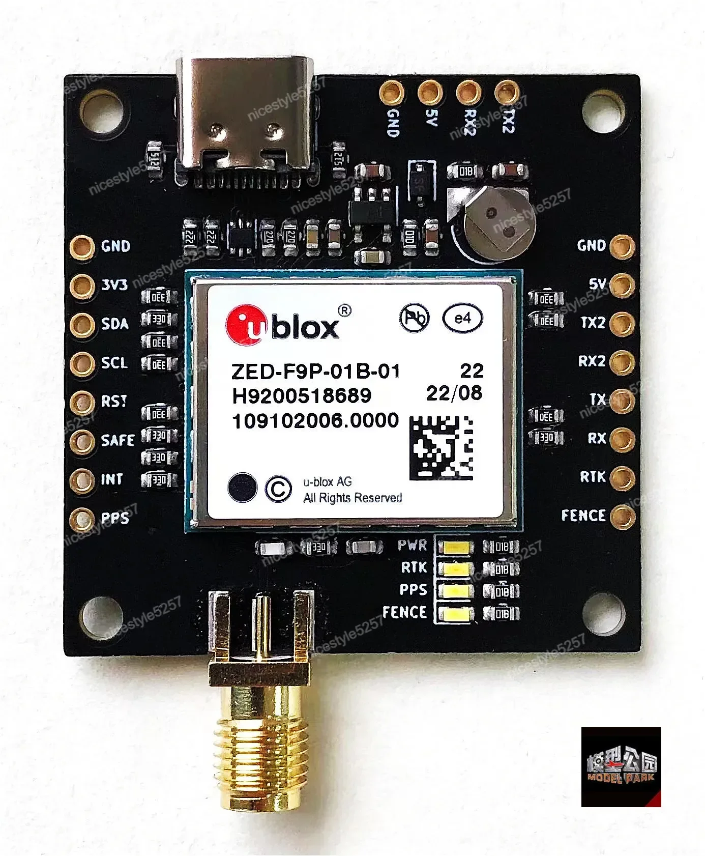 

Ublox ZED-F9P RTK positioning module Beidou, directional flight control drone Bluetooth 4G ntrip board