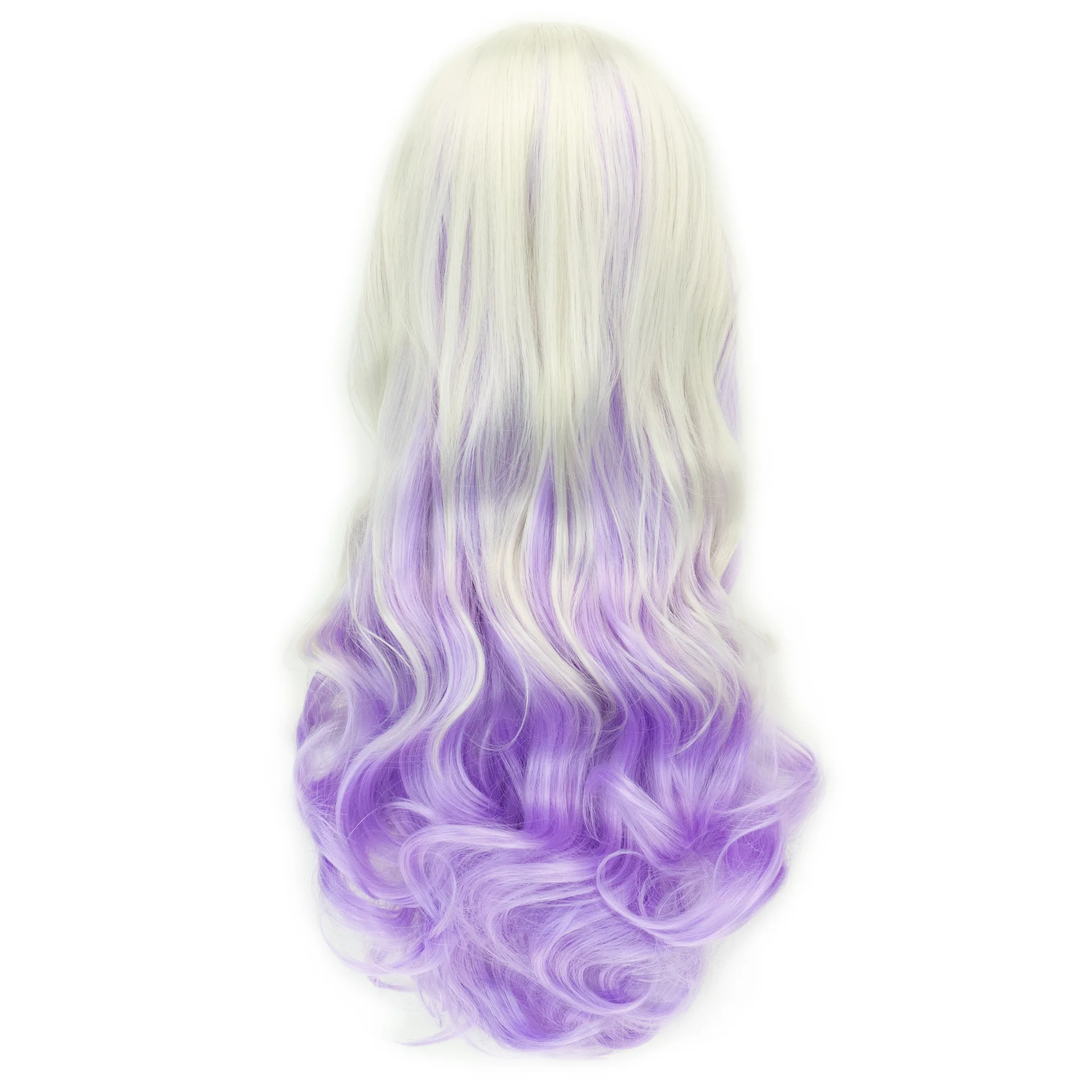 Peruca de cabelo encaracolado longo para mulheres, cor gradiente, cosplay, harajuku