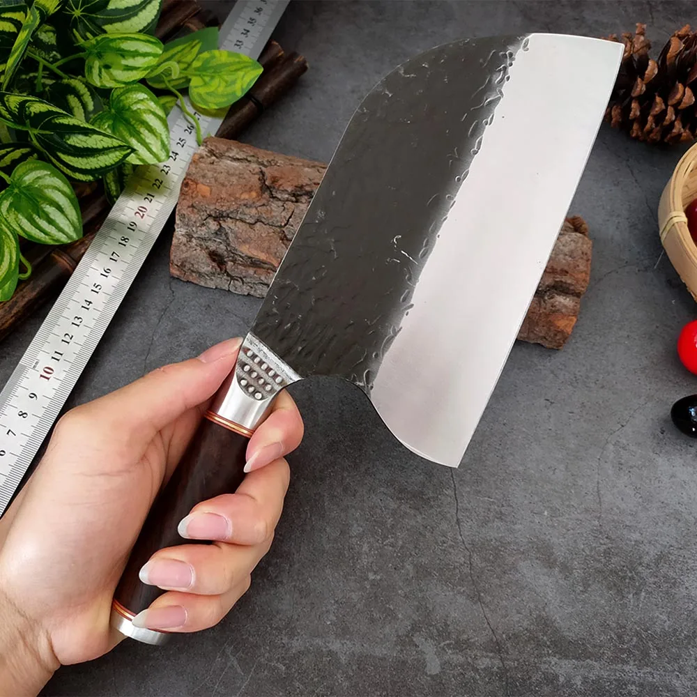 Forged Stainless Steel Kitchen Butcher Cleaver Household Meat Chopping Knife Serbian Chef Slicing Cutter Cooking Tools