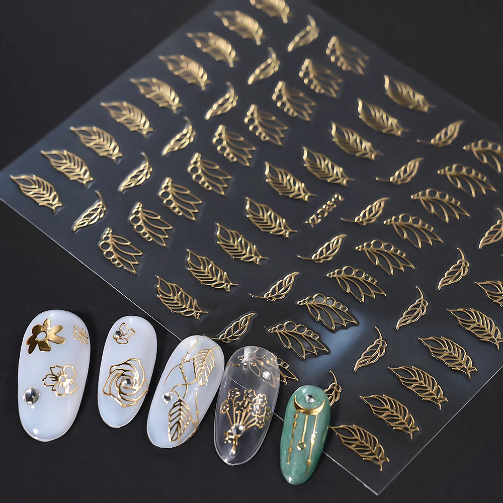 1 pz 3D luce dorata semplice striscia foglia adesivi per unghie specchio metallico design ologramma fascino decalcomanie per unghie decorazioni per manicure fai da te