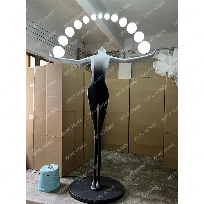 HHArtistic Humanoid Sculpture Floor Lamp Model Room Exhibition Hall Hotel Lobby Sales Department Decoration Lamp