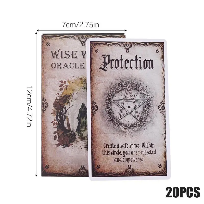 Oracle Wise Witch Cards, Deck Card Games, Divination Party, Desktop Toy, Entretenimento Lazer, 18 Plus, 20 Pcs