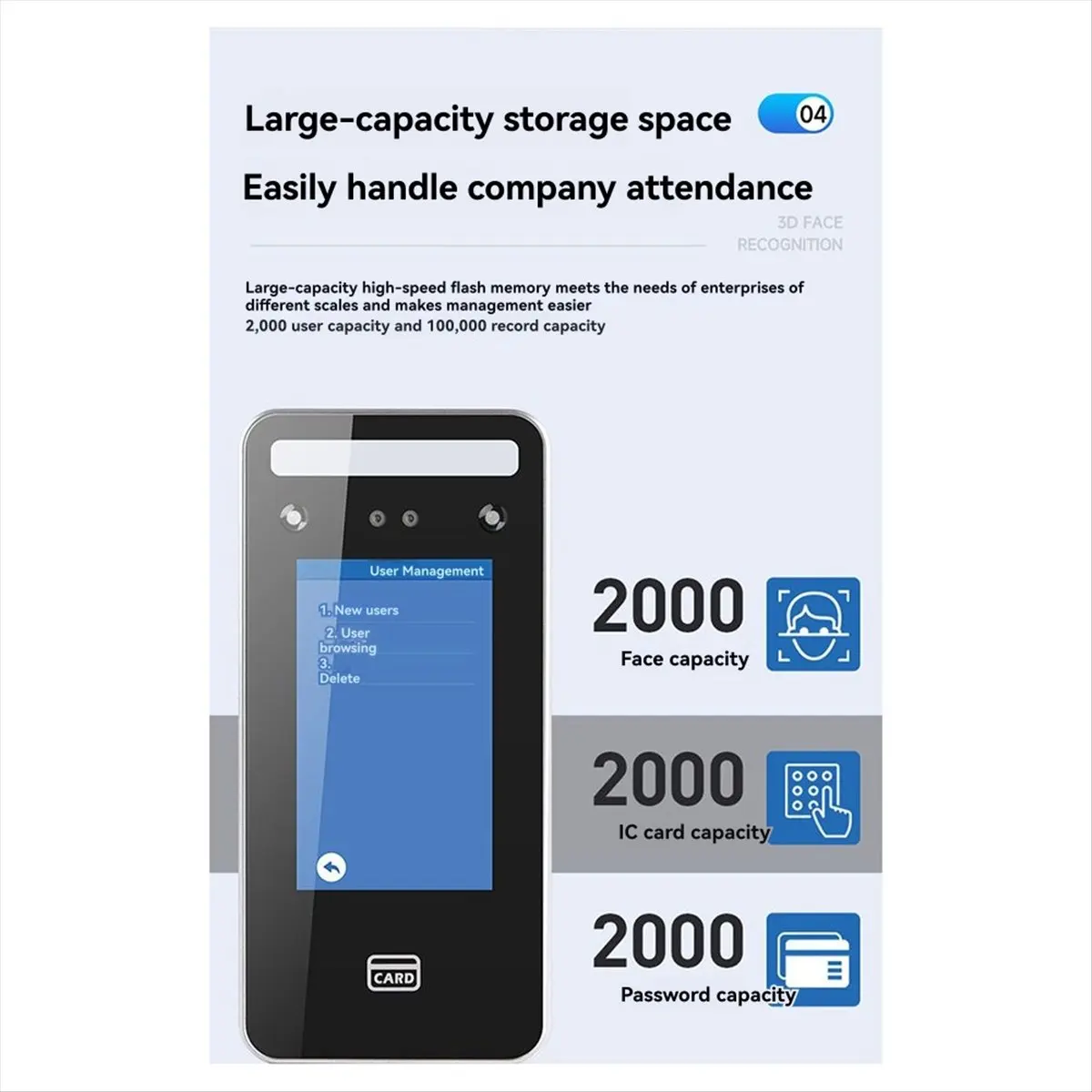 DT89 HOT Wall Mount Dynamic Recognition Attendance Andaccess Control Machine 2000 Face for Security Protection S1000