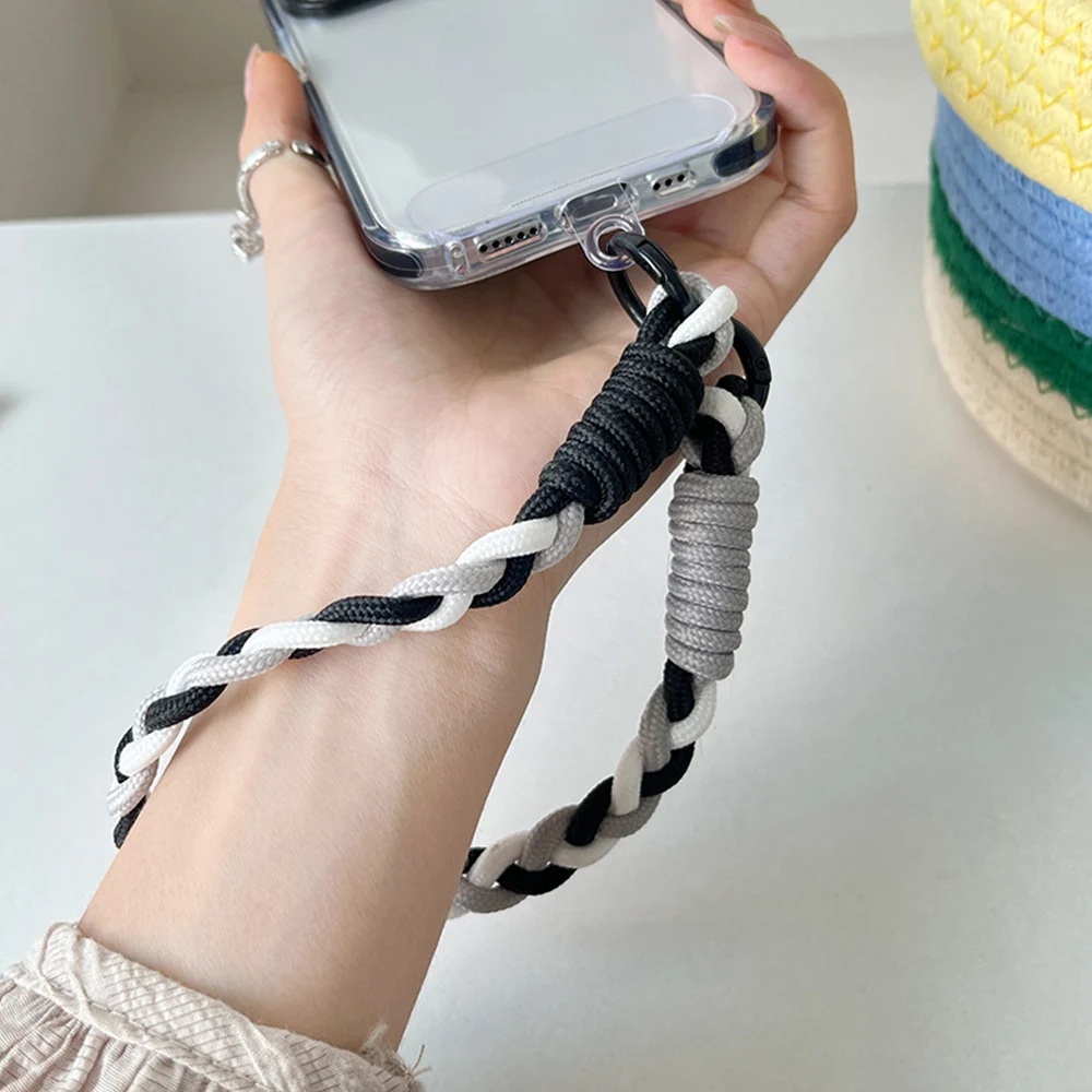 Anti-loss Rope Wrist Strap Outdoor Carrying Lanyard Colorful Woven Lanyard Mobile Phone Lanyard Bag Crossbody Rope Bag Pendant