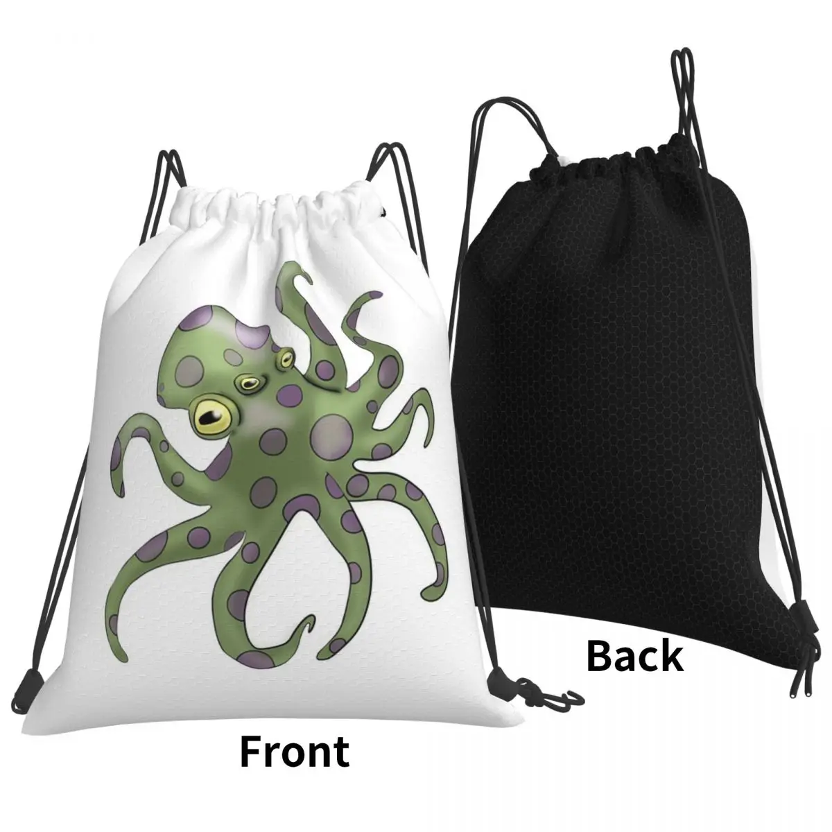 Sea Monster Backpacks Multi-function Drawstring Bags Sports Bag Book Bags for Travel Students