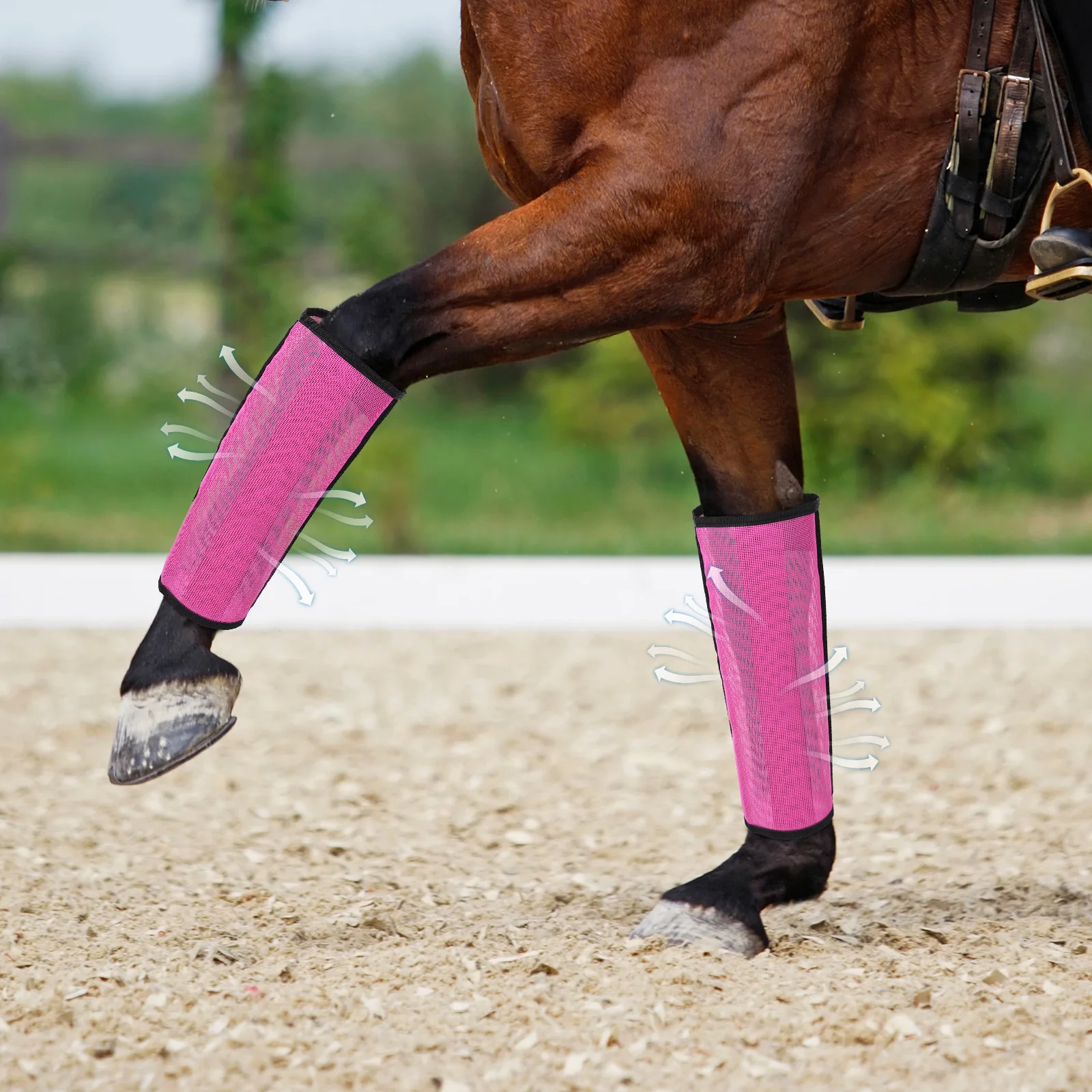 Set of 4 Horse Leg Mosquito Protective Cover Protective Horse Leg Wraps for Preventing Legs Reduces Flies Mosquitoes Bites