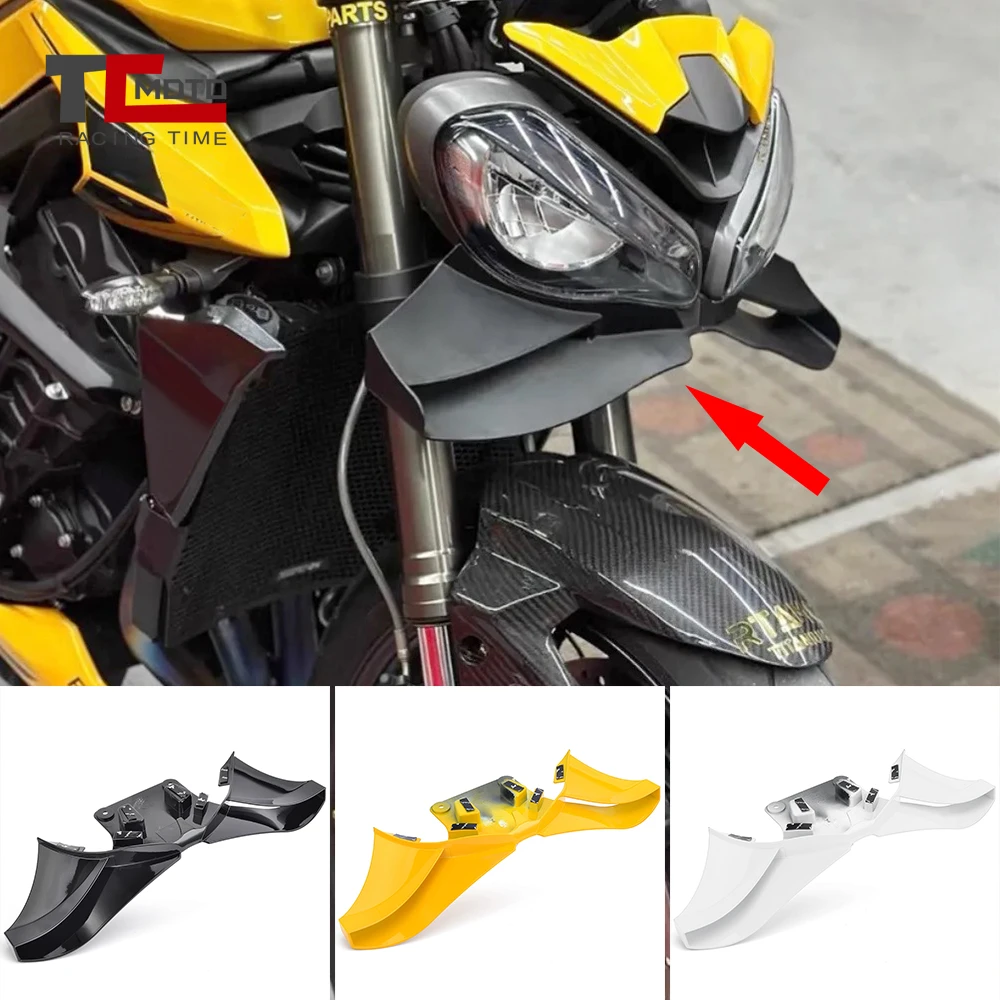 

Фронтальные спойлеры для Street Triple 765RS 765 R RS 2024 2023-2025, прижимная сила мотоцикла, крылышко, аэродинамическое крыло, передний спойлер