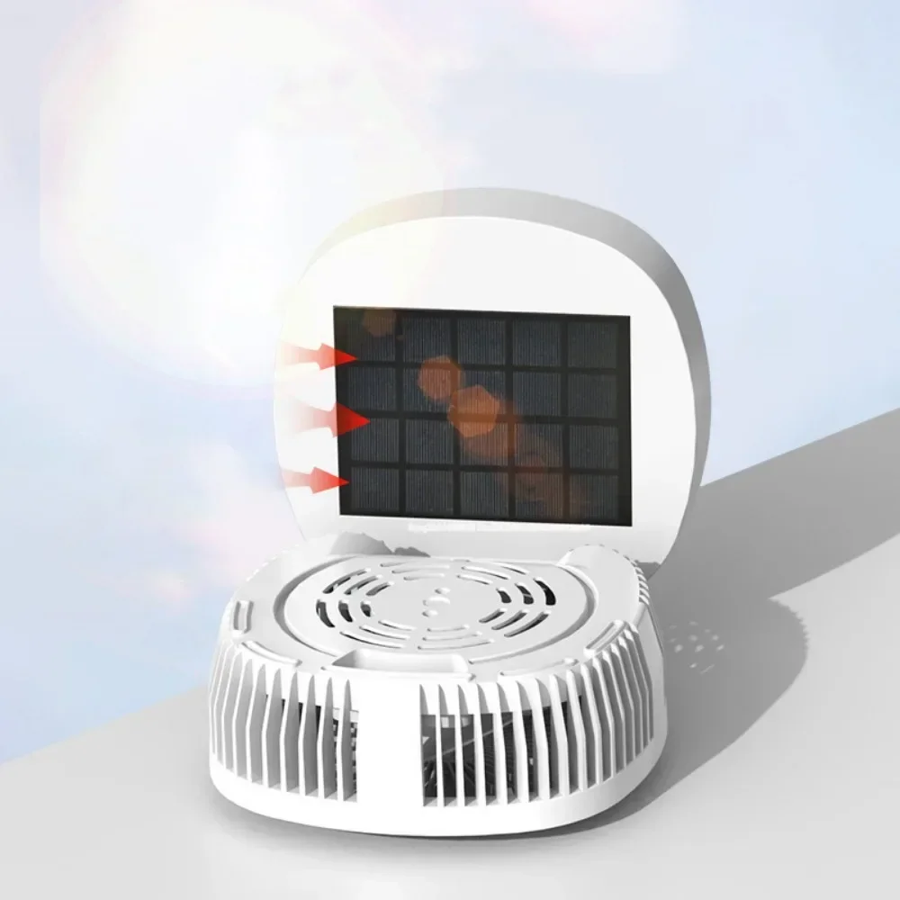 Portable Fan, Solar Power with LED Lights, 5 speeds and Remote control, Working time more than 5 hours, Outdoor Fan