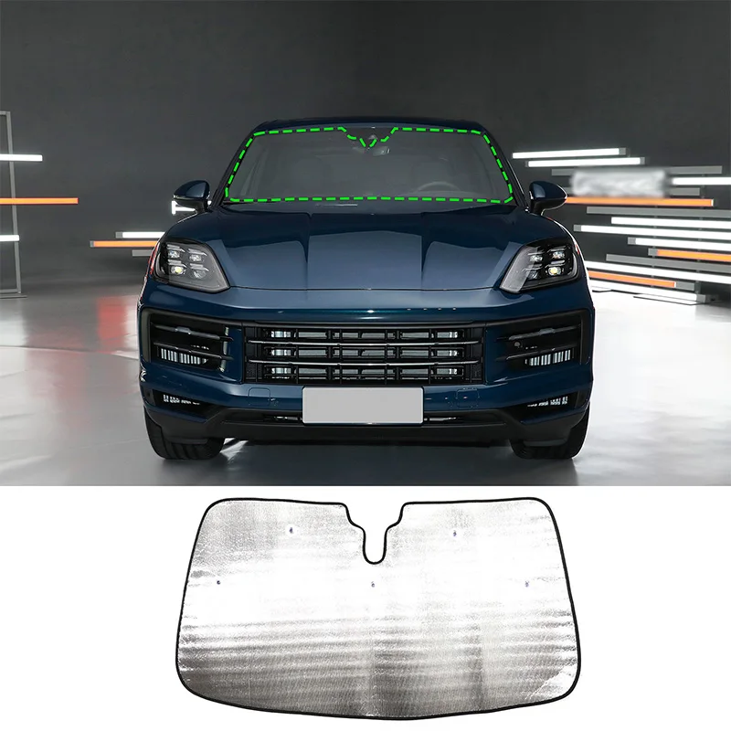 

For Porsche Cayenne 2023-2024 Aluminum foil car front windshield sun visor sun visor Car Accessories