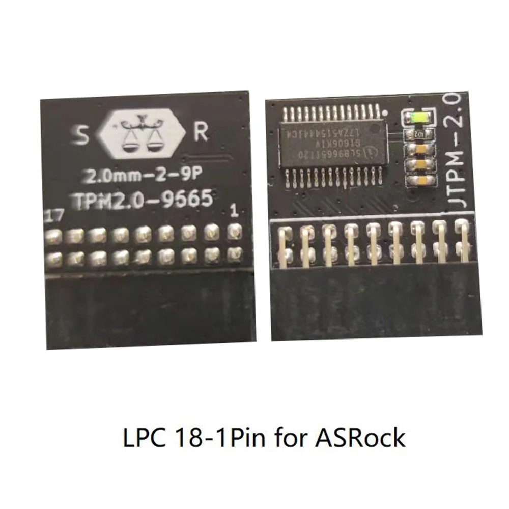 BZJ-mLPC TPM 2.0 Módulo de segurança de criptografia Placa remota 18Pin TPM2.0 Placa de módulo para ASROCK Windows