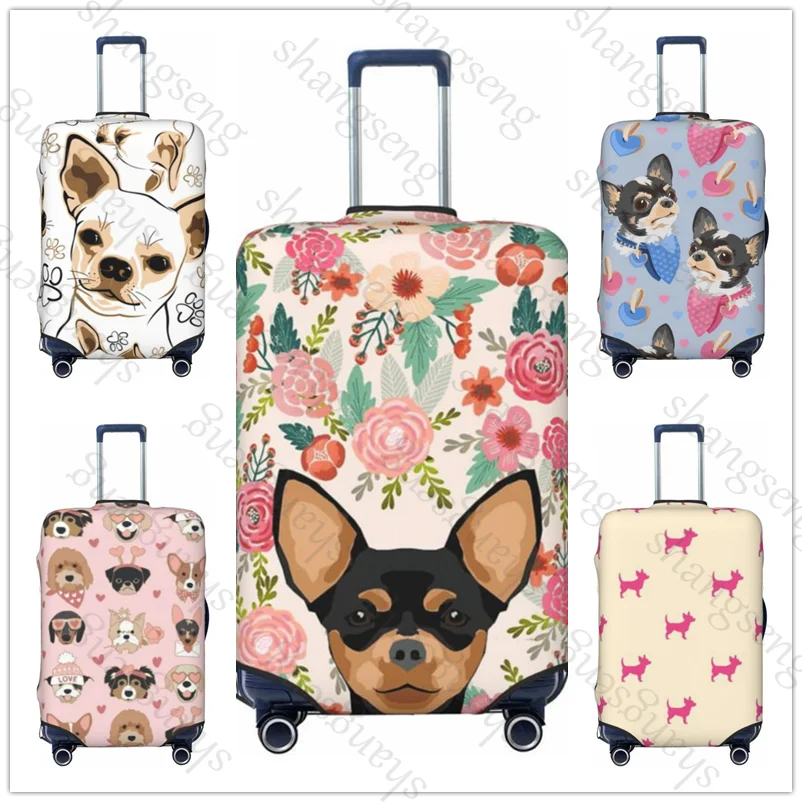 

Cute Chihuahua Dog animal Travel suitcase protective case, suitcase cover, elastic protection, washable Luggage cover, 18-32 in