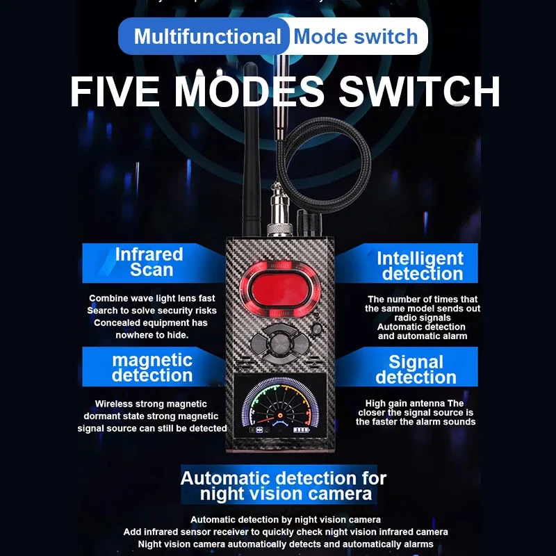 RF Signal Wireless Camera K99 K88 Anti Spy Hidden Camera Detector Lens Bug GPS Tracker Magnetic GSM Device Scan Finder