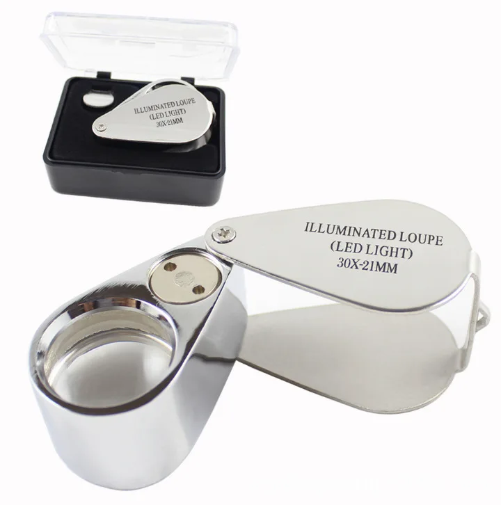 Folding Jewllery Loupe Portable Magnifying Glass Pocket Size Lovely Jewllery Magnifier 30X Magnification Metal