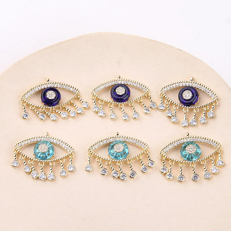 

1 шт. гальванический циркон сглаза кулон «Глаз дьявола» Diy ювелирные изделия ручной работы серьги ожерелье браслет аксессуары подвески