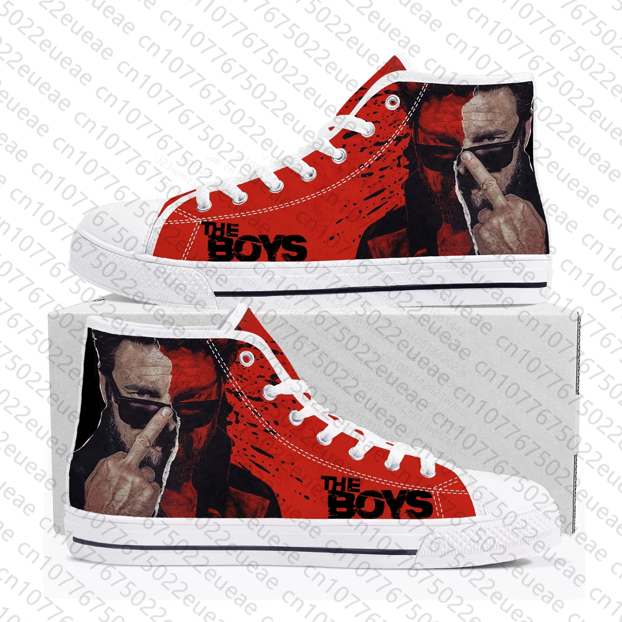 The Boys TV series High Top Sneakers Mens Womens Teenager High Quality Billy Butcher Canvas Sneaker Casual Shoe Customize Shoes