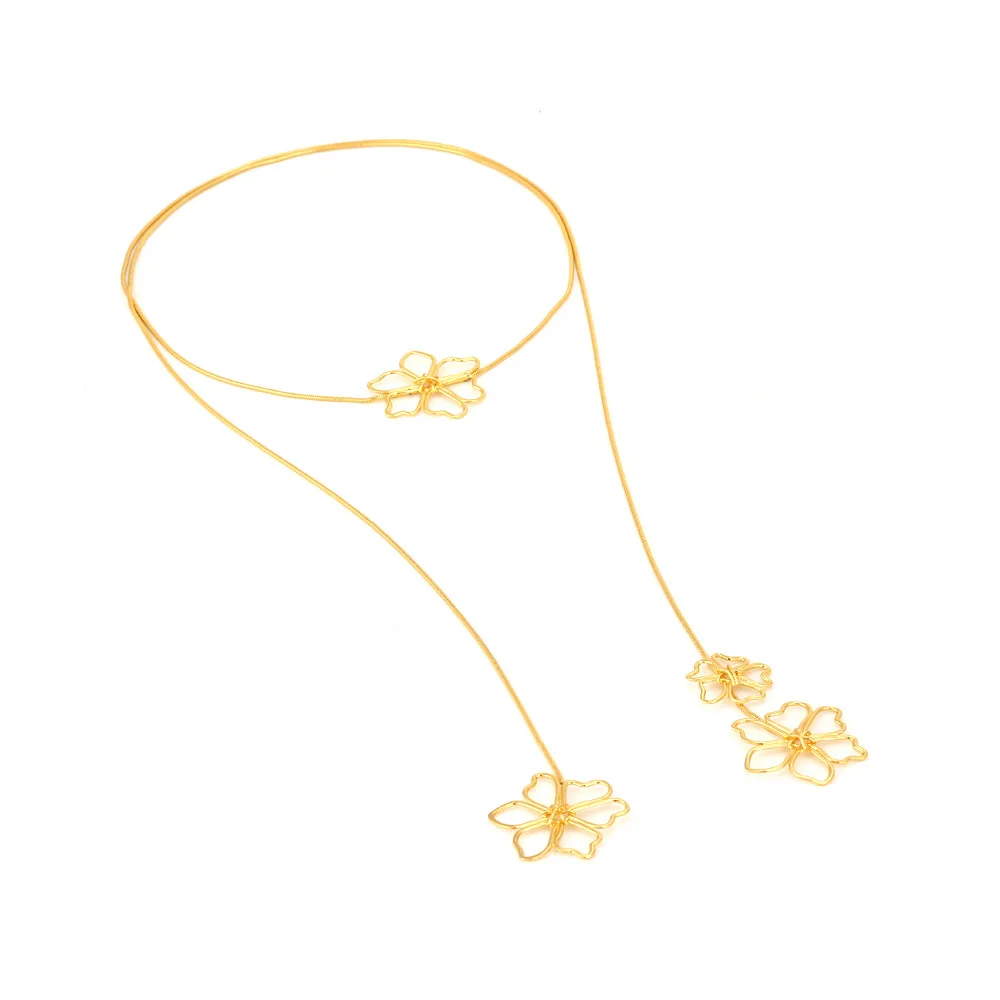 New Flower Earring Necklace Party Jewelry Set for Woman Gift Wholesale