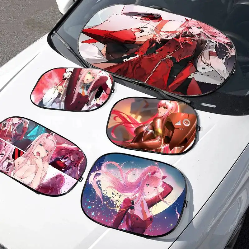 صفر اثنين D-Darling في F-Franxx العالمي نافذة جانبية ظلة الأشعة فوق البنفسجية حماية الجانب الزجاج الأمامي نافذة السيارات ظلة غطاء #1