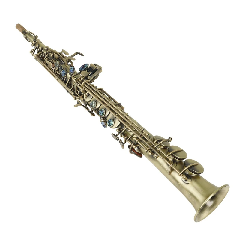 

Saxophone Straight B Flat Treble Saxophone Abalone Shell Keys Professional Grading Performance Grade Instrument