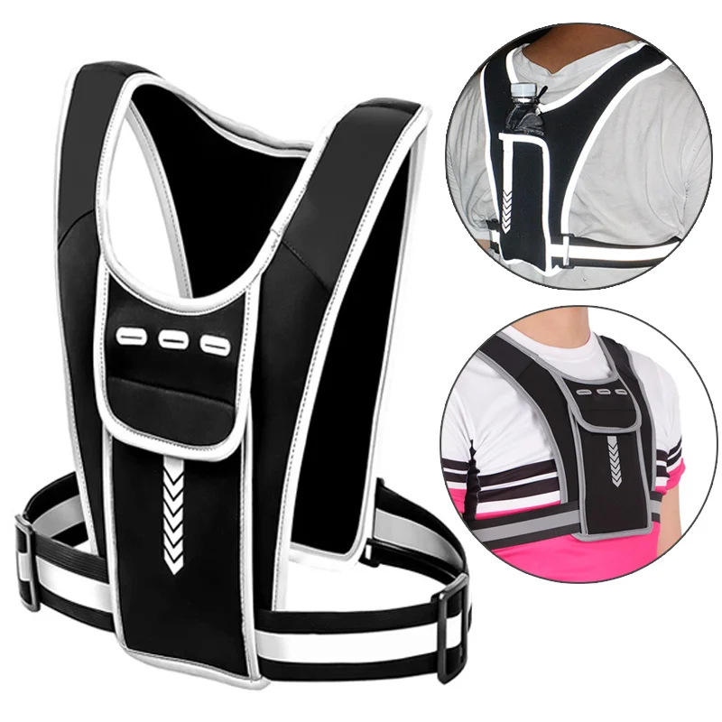 Running Vest Chest Phone Holder Reflective Workout Gear Sport Water Bag Backpack Cycling Trail Hydration Knapsack Water Rucksack