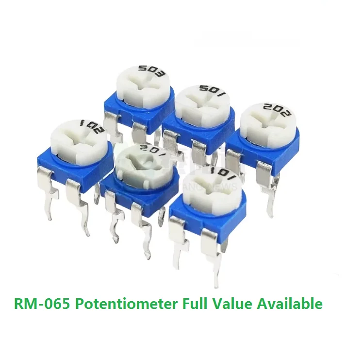 20pcs RM065 10K 1K 2K 5K 20K 50K 100K 200K 500K 1M 100R 200R 500R Trimpot 트리머 전위차계 가변 저항 RM-065-103
