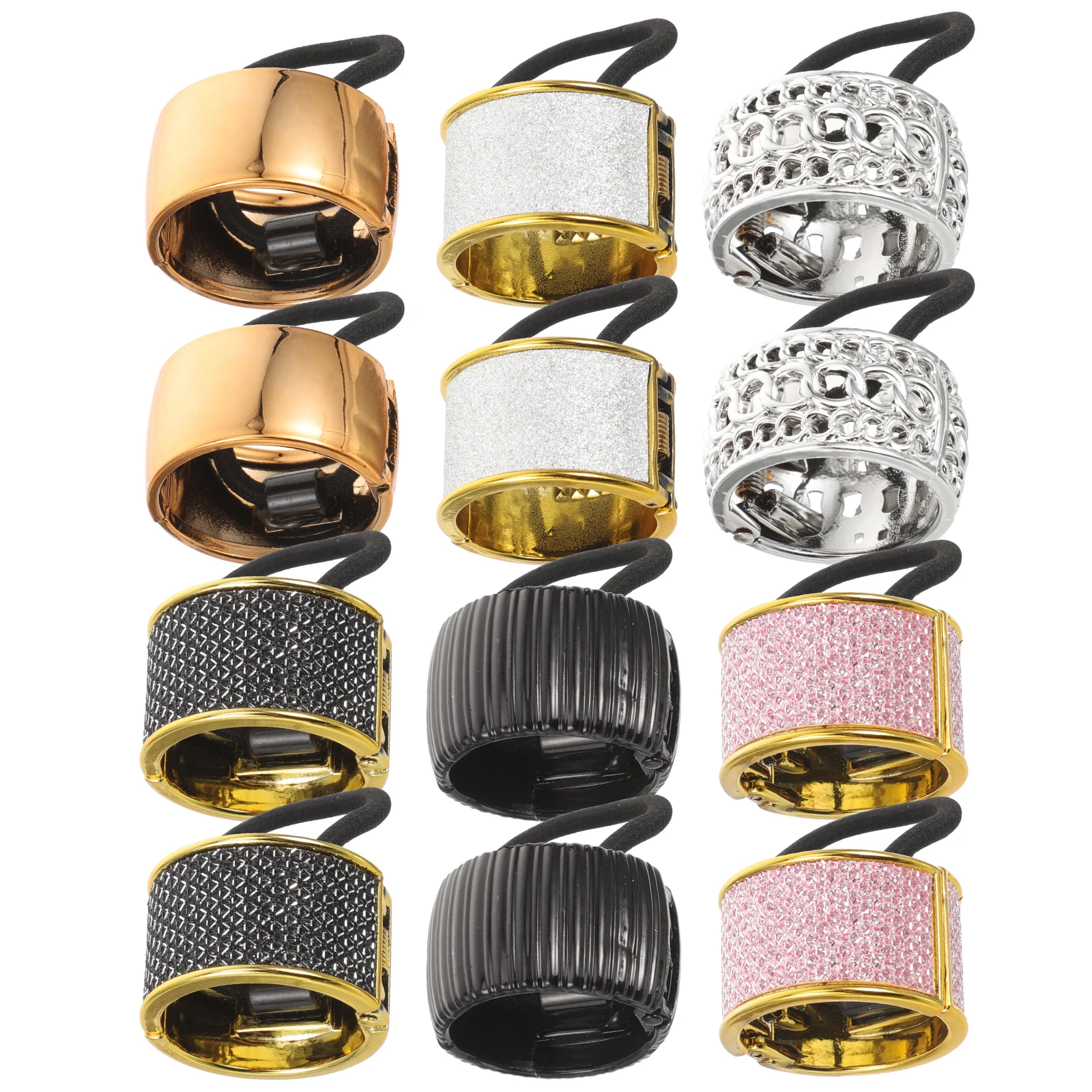 

2 Sets Ponytail Button Hair Fashion Rope for Women Cuff Accessories Holder Band Ropes